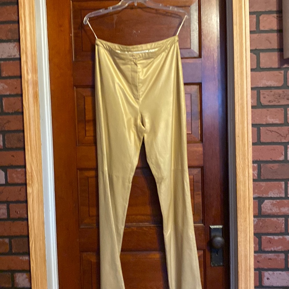 Vintage gold leather pants